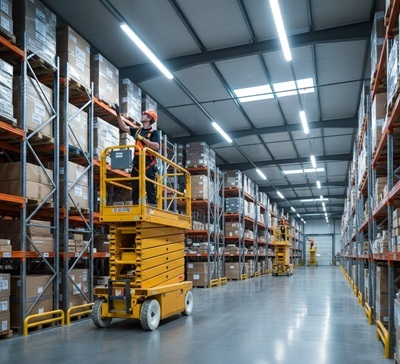 Pushable Scissor Lifts for Indoor Maintenance & Warehousing Operations