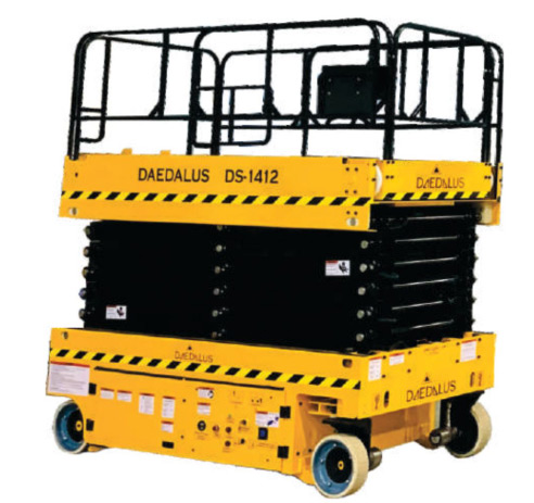 Daedalus DS-1412 self propelled battery operated slab scissor lift for indoor industrial use